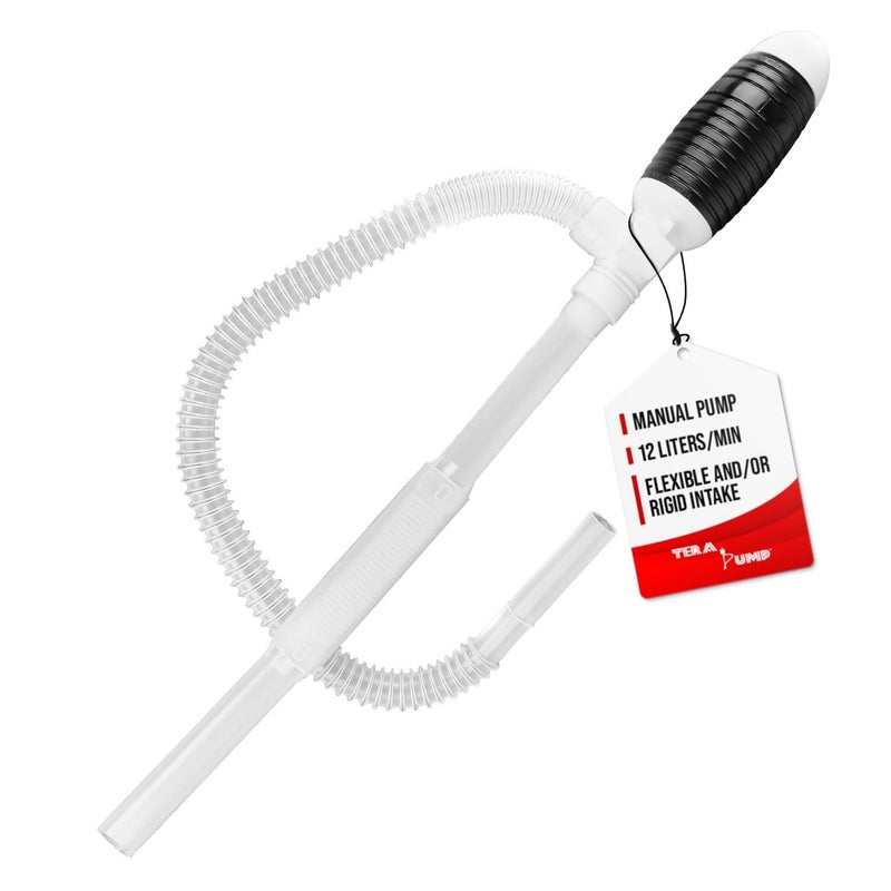 TERA PUMP - TRDPF25 Manual Hand Pump, Chemical Insecticide Compatible Siphon Pump, Up to 12 Liters/Min - Flexible or Straight Suction Tube - Image 1